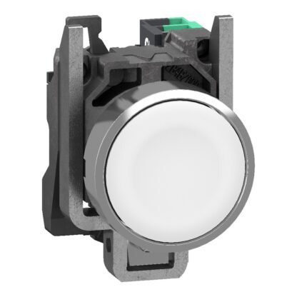 XB4BA115 — METAL PB WHITE FLUSH 1 NO PUSH-I — Schneider Electric